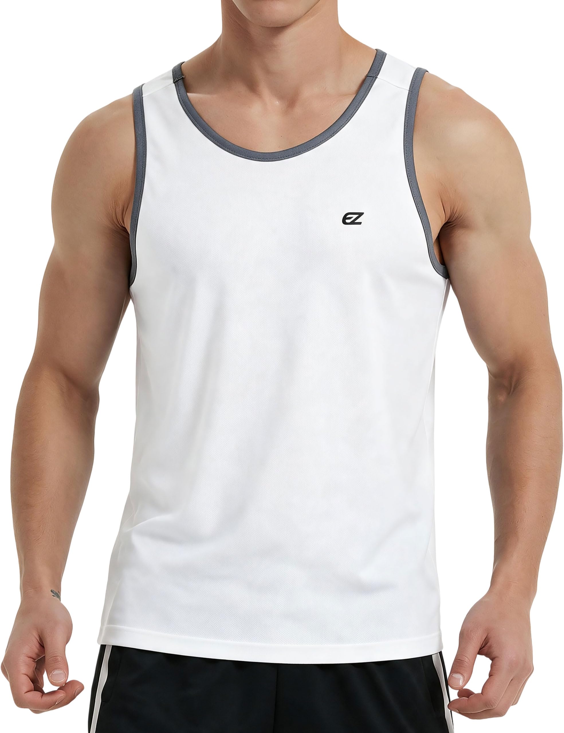 EZRUN Men's Quick Dry Workout Tank Top UPF 50+ Sweat-Wicking Gym Shirt