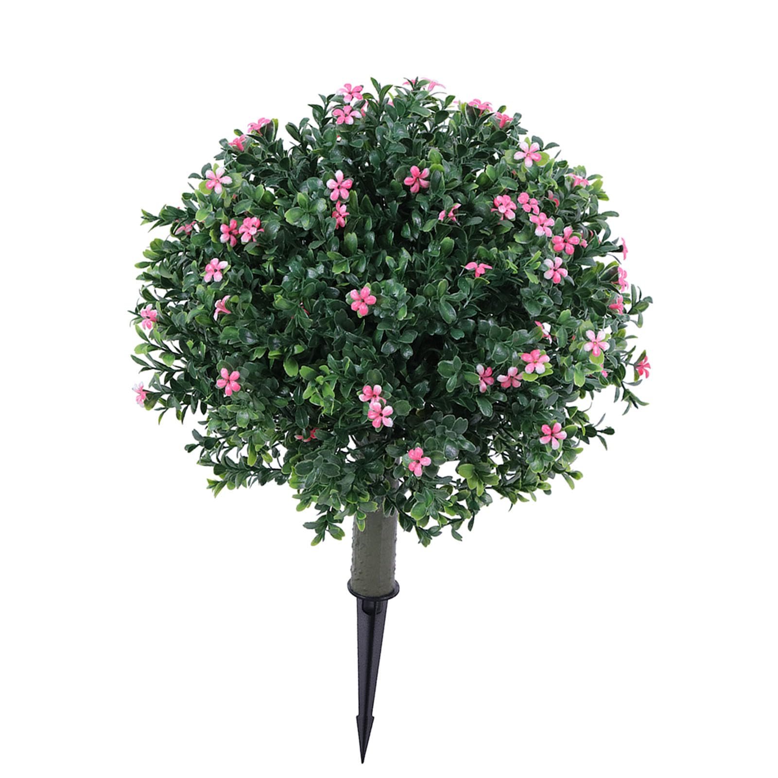 Qcwwy Ornamenti da Giardino Cespugli di Arbusti Simulati Realistici in Pollici con Fiori Rosati Pianta Sempreverde Finta con Paletto per Portico da Giardino Decorazioni per Interni Ed Esterni