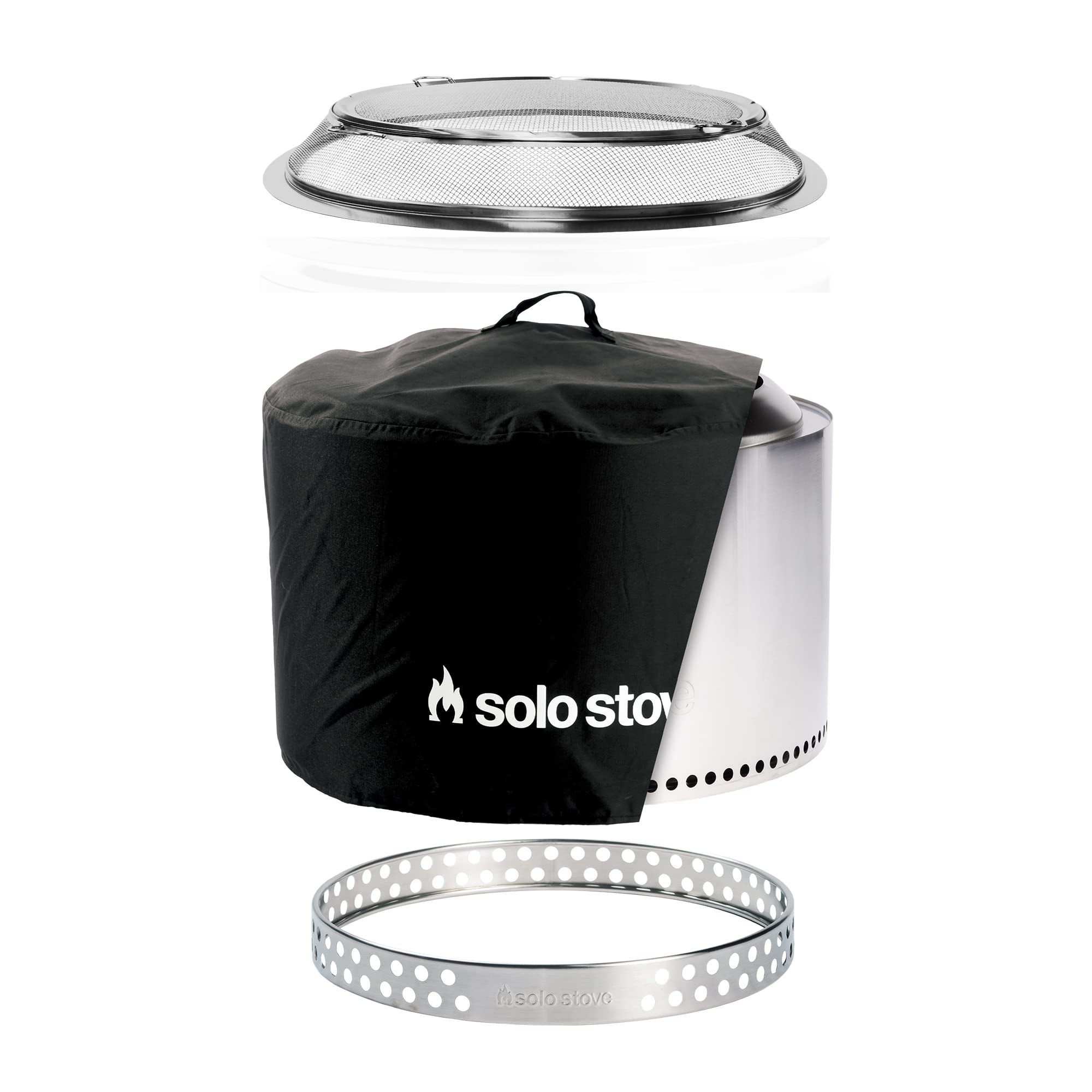 Solo StoveYukon Big Yard Bundle 2.0 | Incl. Yukon Smokeless Fire Pit with Stand, Shelter, Shield, Portable for Wood Burning, Removable Ash Pan, Stainless Steel, 68,5 x 50,5 cm, 20,7 kg