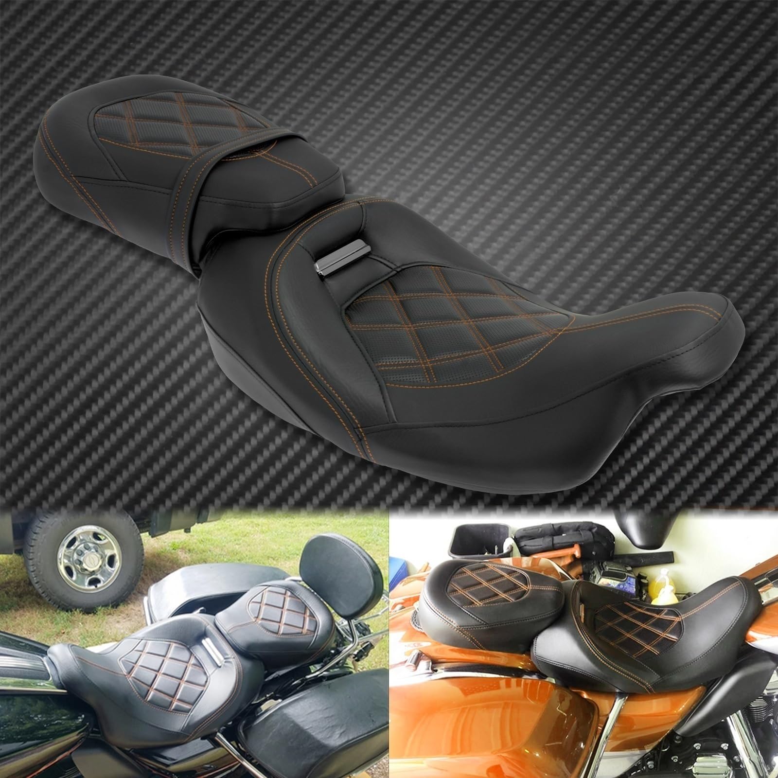 Poduszka Kufer Motocyklowy Dwuosobowe siedzenie kierowcy motocykla pasujące do Harley Touring CVO Electra Street Glide Road King Limited FLHT 2009-2023