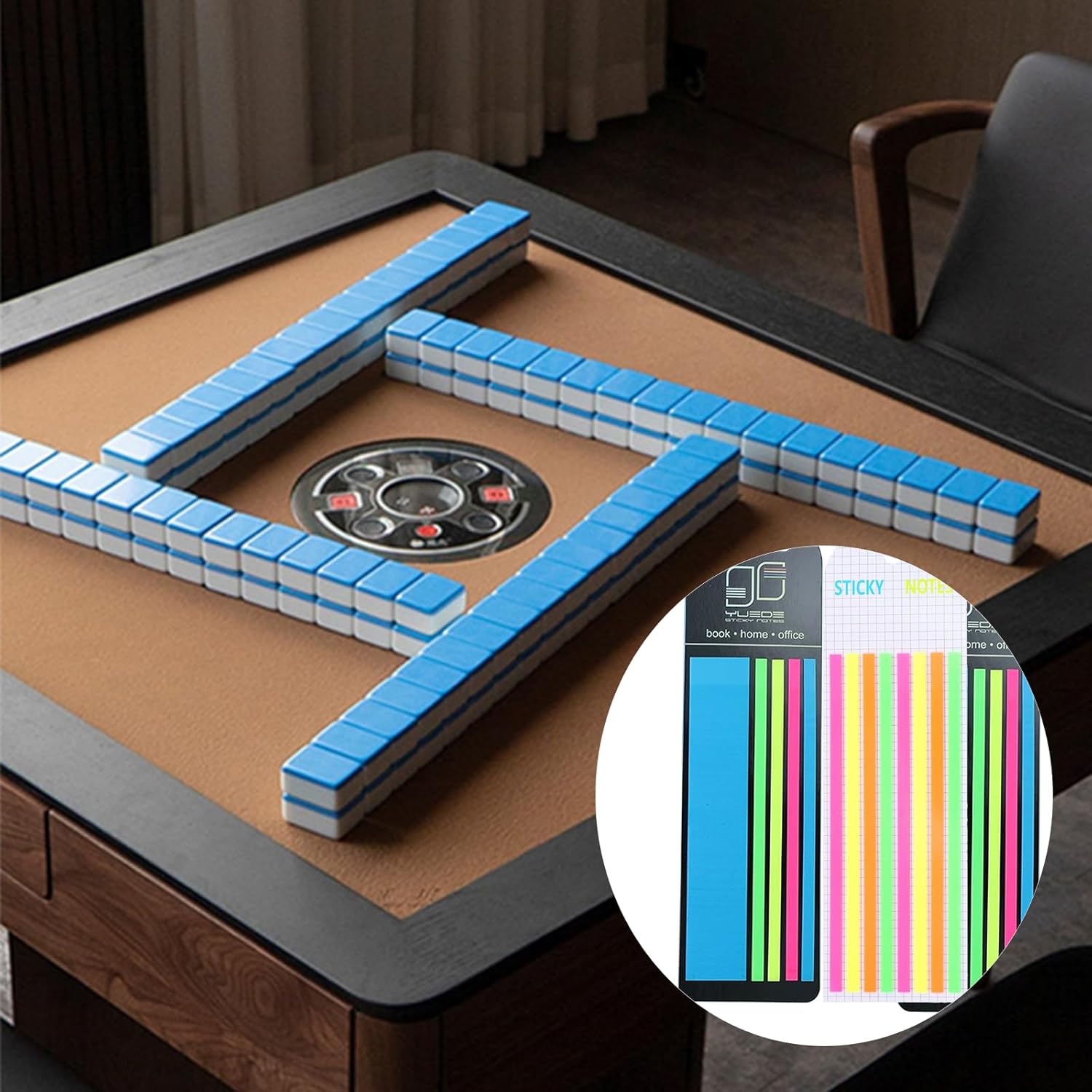 400＋Transparent Sticky Mahjong Cards Rule Reader with Highlighter Tape Mahjong Line Finder for Players and Beginners Non Residue Reusable Mahjongs Accessories Ideal for Learning and Playing Mahjong