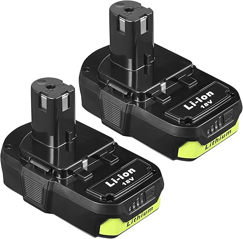Paquete de 2 potentes baterías de repuesto de 18 V 3.0 Ah P108 para Ryobi 18 V batería de litio P108 P102 P103 P104 P105 P107 P109 P190, batería