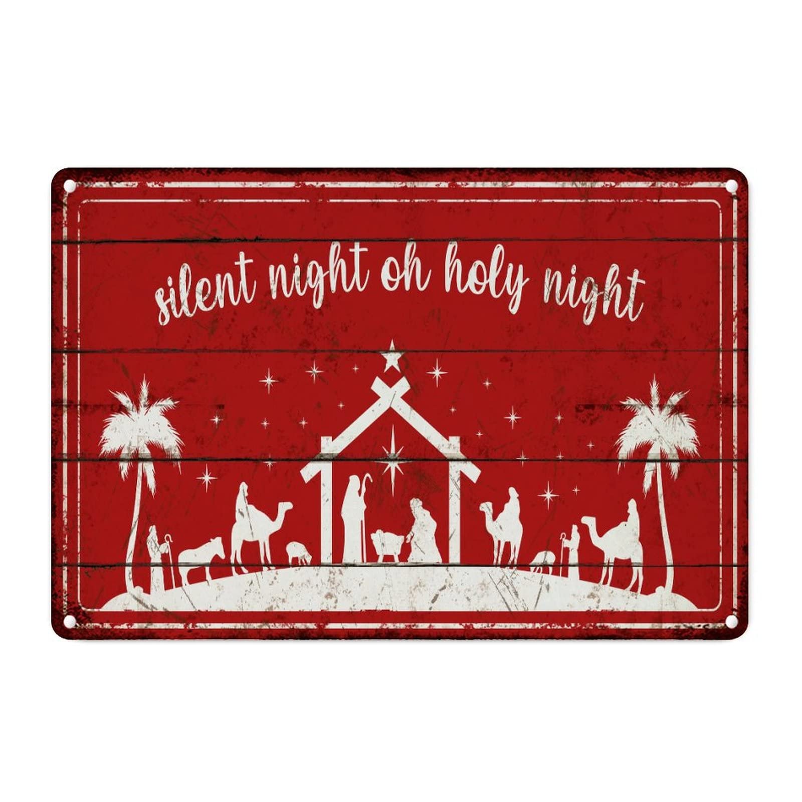 Plaque en métal vintage de Noël, cadeau déco idéal 30x46 cm