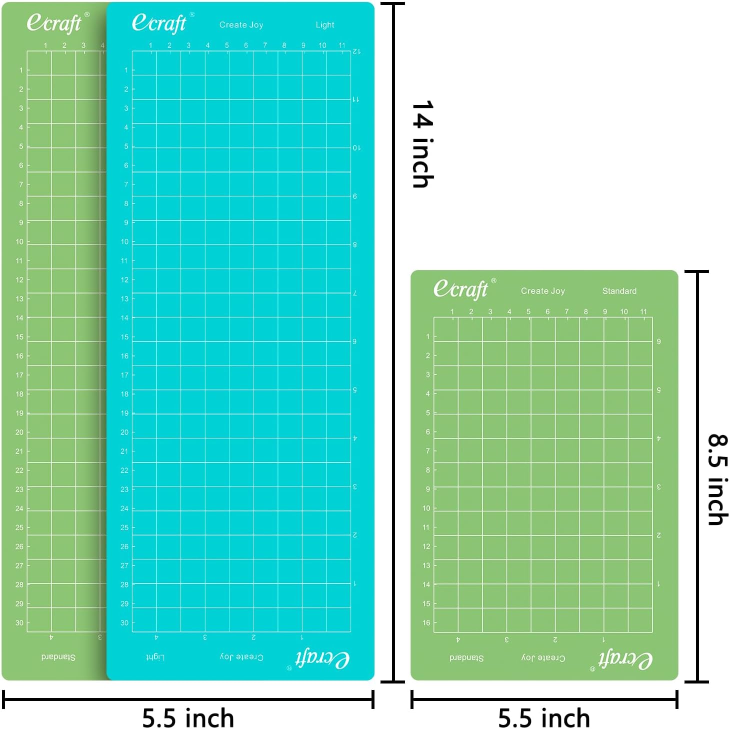 Ecraft Cutting Mat for Cricut Joy - 6 Packs Cutting Mats 4.5X6.5Inch & 4.5X12Inch (Standard & Light) Variety Adhesive Sticky Quilting Joy Mats Replacement Accessories