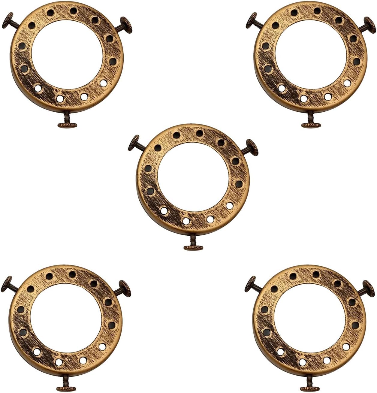 Pendant Light Socket lampshade Holder Top Collar Ring Adapter Lamp Base Solid Metal Thread Shade Fitter Retro Cap Separate Lighting Accessories (Brushed Copper)