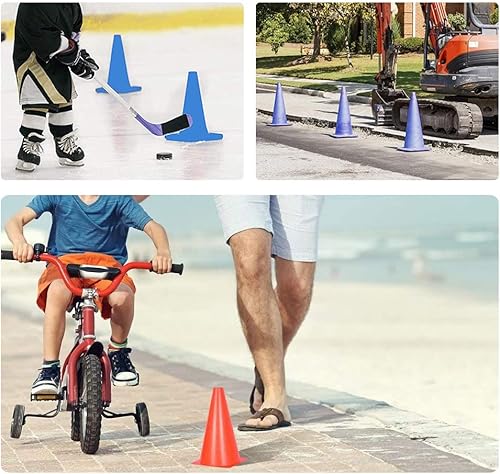 Miniatura 6 de 20 conos de agilidad de plástico de 7 pulgadas para niños, mini conos de construcción de seguridad de tráfico para fiestas, ejercicios, baloncesto,