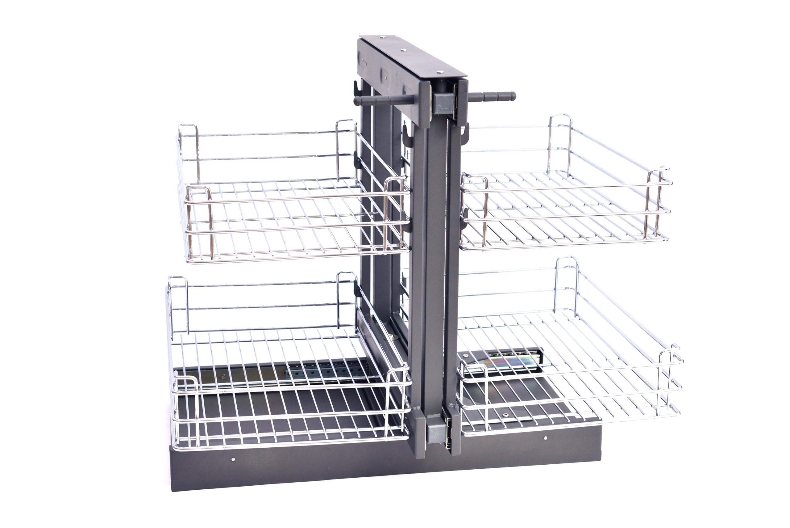 TMY Magic Corner Eckschrank Organizer Beidseitig Montierbar bis 50 kg | Ausziehbare Schublade Küche Stahl, Auszug Küchenschrank Soft-Close-Funktion, Teleskopschublade Ausziehbar für Küchen Schrank
