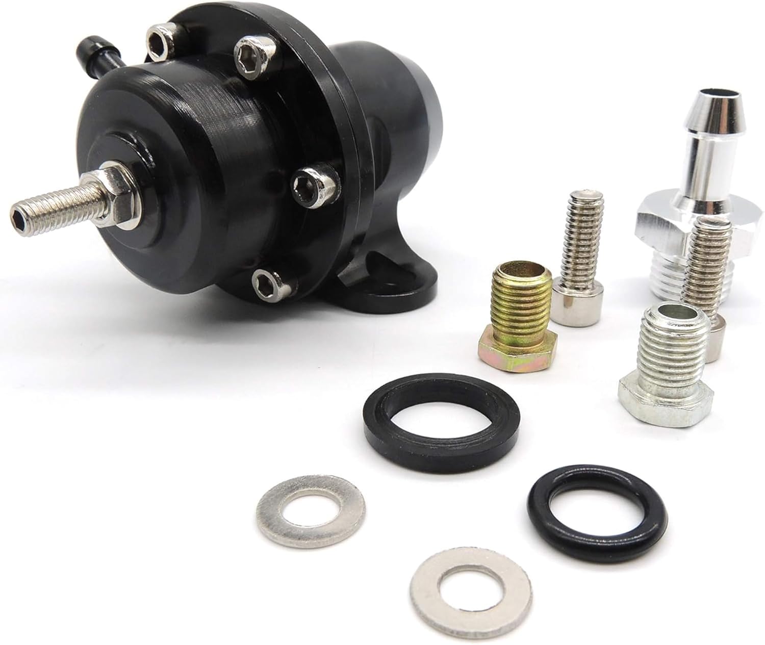 HiSport FPR-008 Fuel Pressure Regulator with Kit - Black High Volume Adjustable Compatible with Honda Acura B-Series Engines EG DC EK B16A B18C