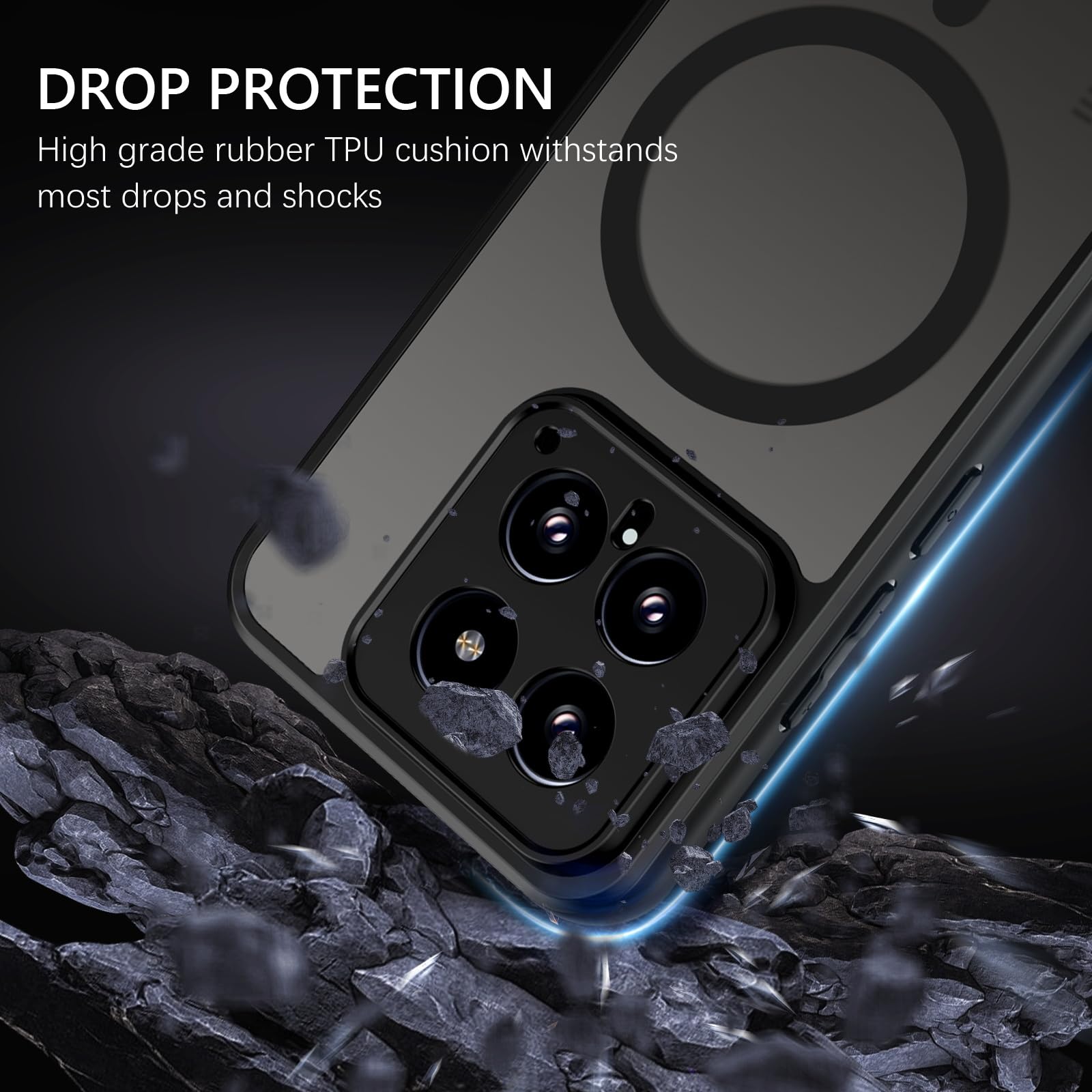 DOMAVER Xiaomi 14 5G, custodia per Xiaomi 14, compatibile con MagSafe, materiale trasparente, ultra sottile, protezione completa magnetica, colore nero