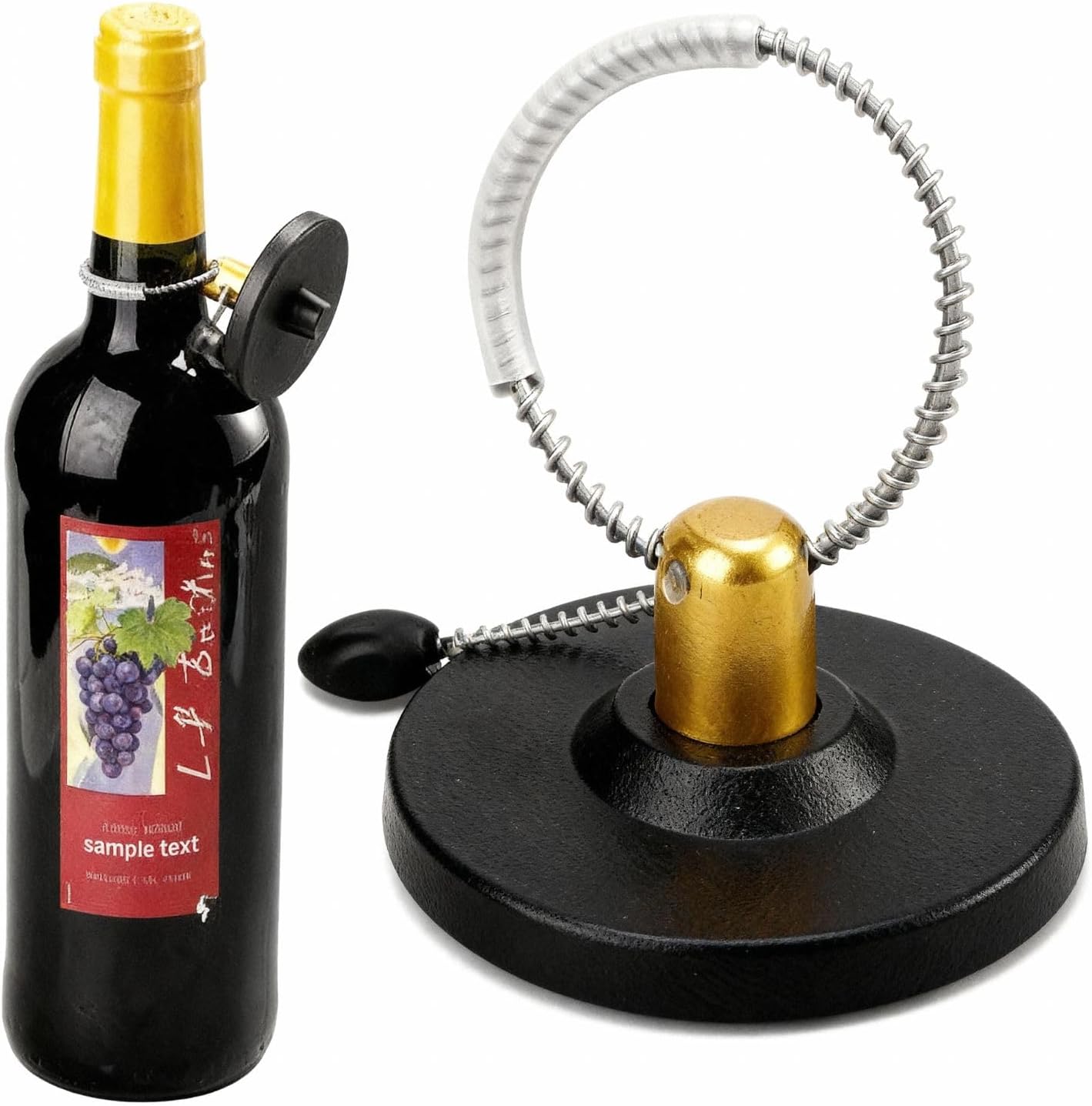 CHUANGXIANG 100 Pack Reusable RF 8.2 MHz Checkpoint Compatible Security Tags for Wine Bottles, with Adjustable Metal Lanyard - Retail Anti-Theft Equipment