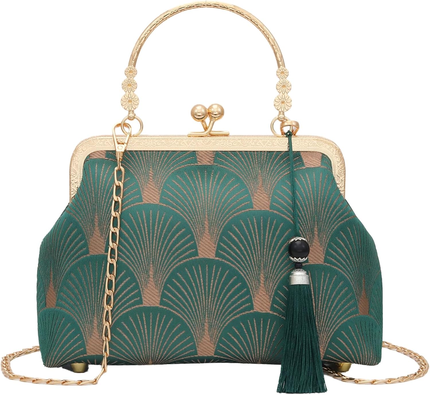 YeBon Retro Shoulder Chain Messenger Clutch Chinese Style Embroidered Jacquard Women's Evening Bags
