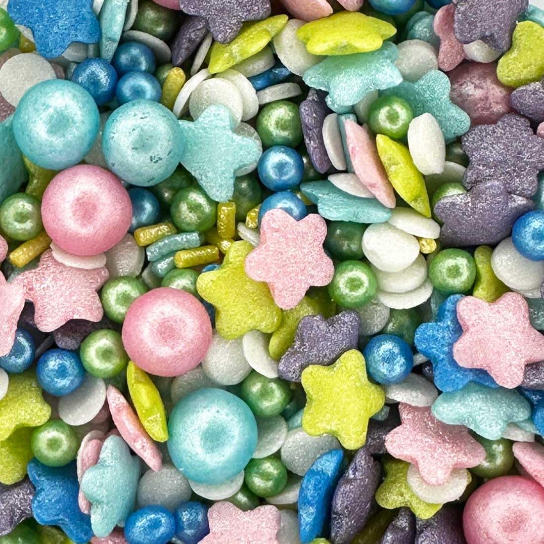 Flower Power - 30g Cake Topper Sprinkles - Shimmer Flowers, Confetti, Balls & Strands - Edible Cake Decorations - Birthday Cake Sprinkles