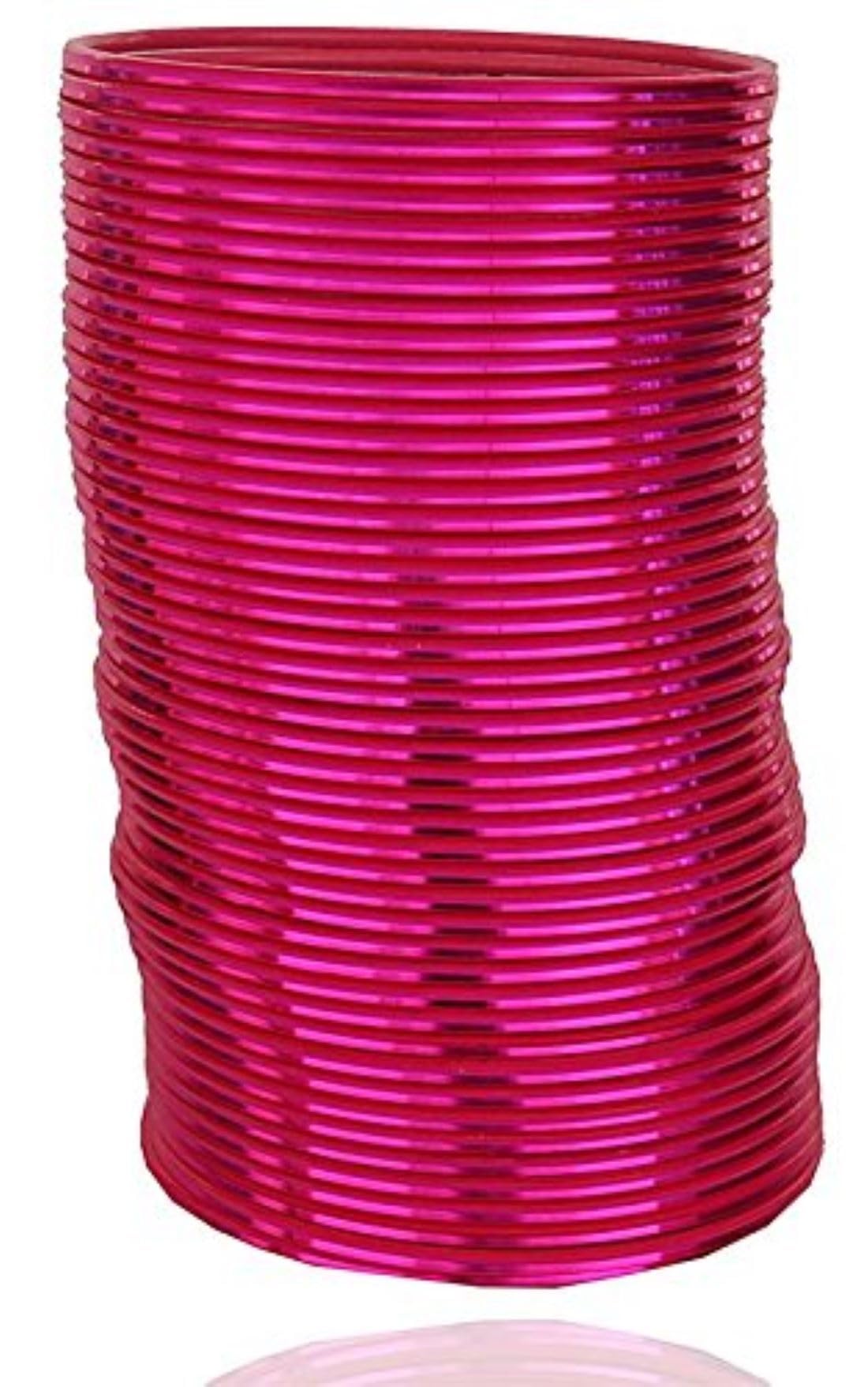 Metal Indian Bangles Set Bollywood Plain Bangle Set Bangle Bracelets Costume Jewelry for Women & Girls (48 Bangles)-image-35