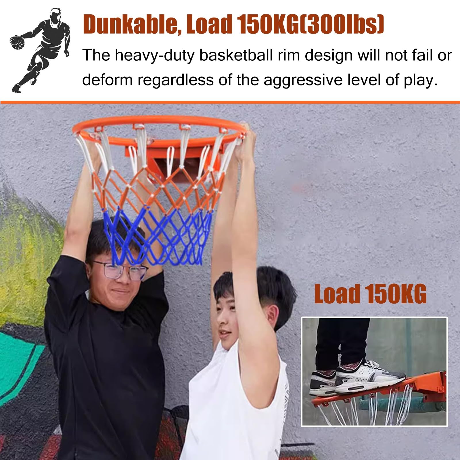 Basketball Rim Replacement 18 Inch Solid Steel Basketball Rim With ...