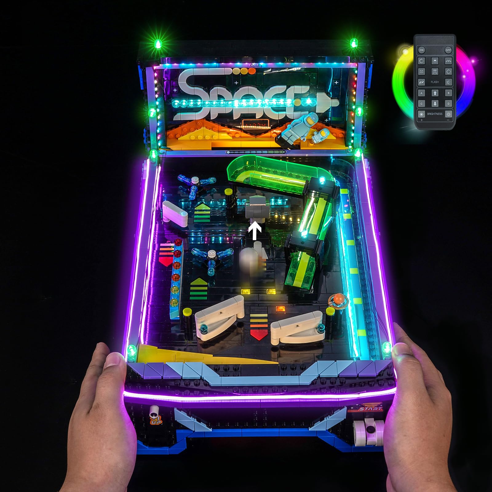 LocoLee RC LED Light Set Compatible with LEGO 11374 Arcade Pinball Machine