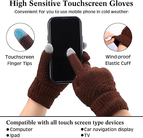 Miniatura 3 de Juego de 12 orejeras de forro polar unisex de invierno y guantes para pantalla táctil, orejeras plegables para invierno y exteriores, calentadores