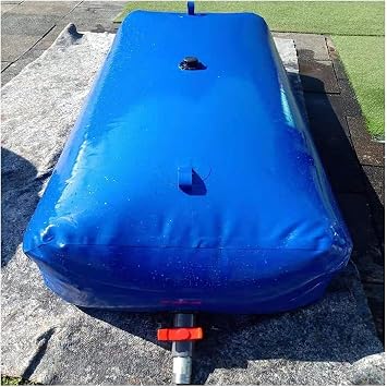 Water Storage Bladder Bag, Large-Capacity Water Storage Bag Emergency Water Storage Tank with Drain Valve for Drought-Resistant Firefighting Agricultural Color Blue, Size 120L/0.8x0.45x0
