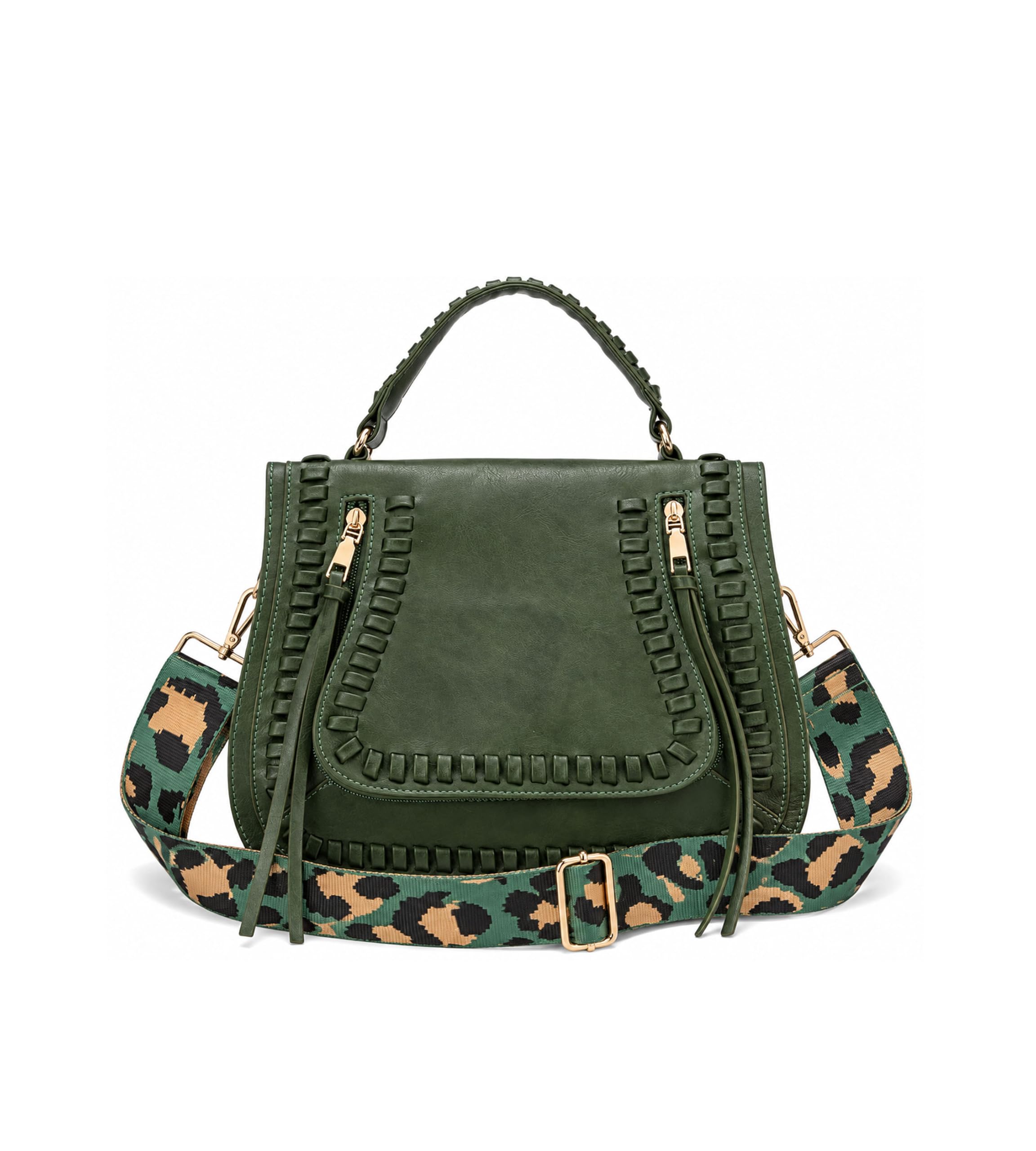 KingTo Vintage Crossbody Handbag for Women, Multi Pocket Guitar Strap