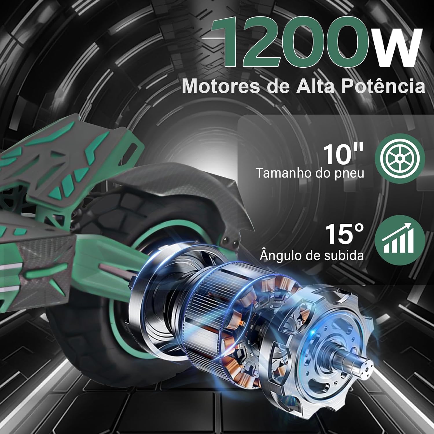 HONEYWHALE G2 PRO Electric Scooter motor and tire detail