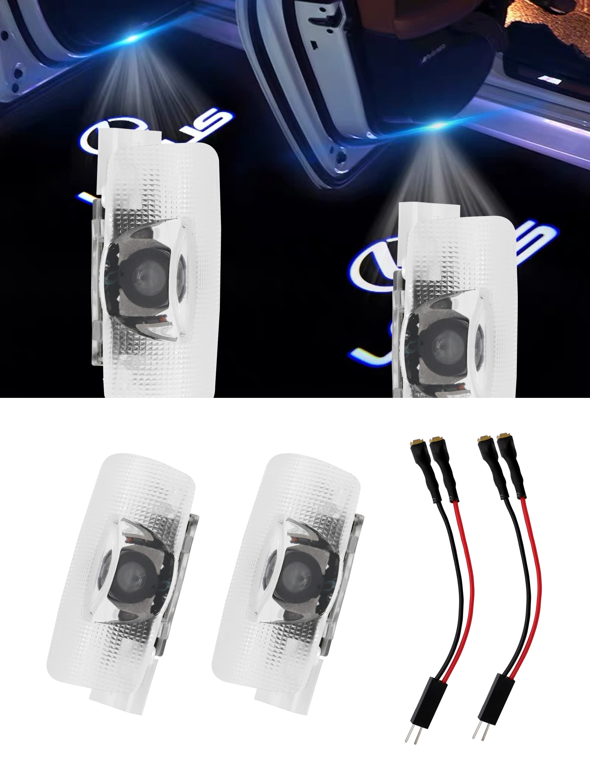 2Pcs LED Car Door Logo Light, Skmuvhys HD Car Door Lights Welcome Lighting Ghost Shadow Projector Accessories for LS/ES/is/LX/RX/GS/GX/RC/UX Series