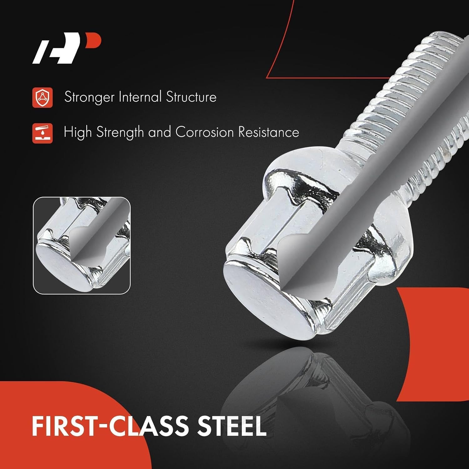A-Premium 4-PC M14-1.5 Wheel Studs W/Socket Key Compatible with Audi A4, A4 allroad, A4 Quattro, Q5, Q7, A5, A5 Quattro, A5 Sportback, A6, A6 Quattro, A3, A3 e-tron & More - 24 mm Shank, 51 mm Thread