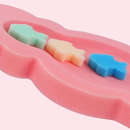 Miniatura 2 de KECUCO Cojín de baño para bebé tapete de baño para bebé esponja de baño para bebé esponja de baño para bebés recién nacidos rosa estilo 4