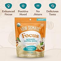 Vista 5 de Four Sigmatic Vanilla Focus - Café con leche de hongos a base de plantas con leche instantáneo orgánico con hongo de melena de león