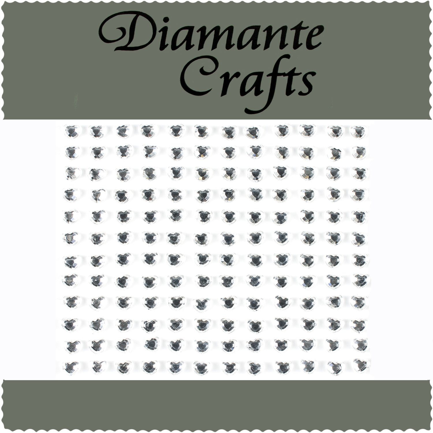Diamante Crafts Clear 144 X 4Mm Diamante Hearts Self Adhesive Rhinestone Craft Embellishment Gems - Created Exclusively