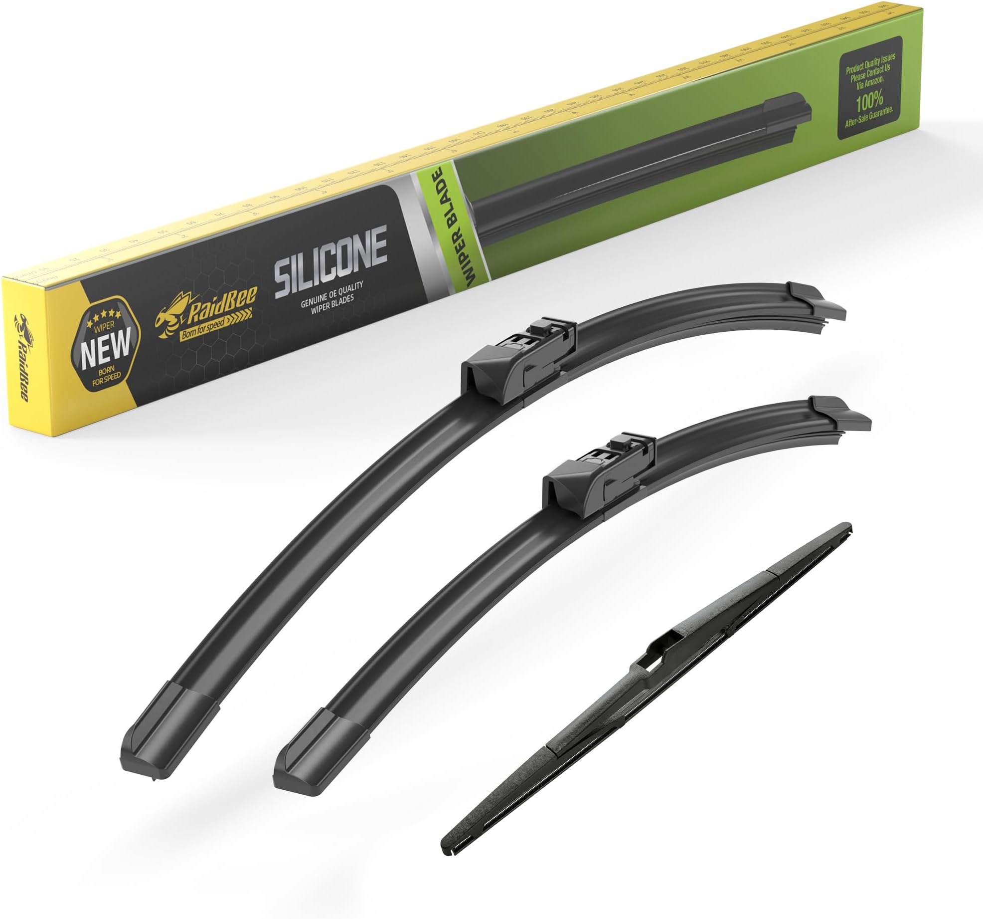 Raidbee® Silicone Windshield Wiper blades 3 pack Replacement for MAZDA CX5 CX9 CX-5 CX-9 2023 2022 2021 2020 2019 2018 2017 All-Season Silicone Windshield Wipers 24" 18" 14"