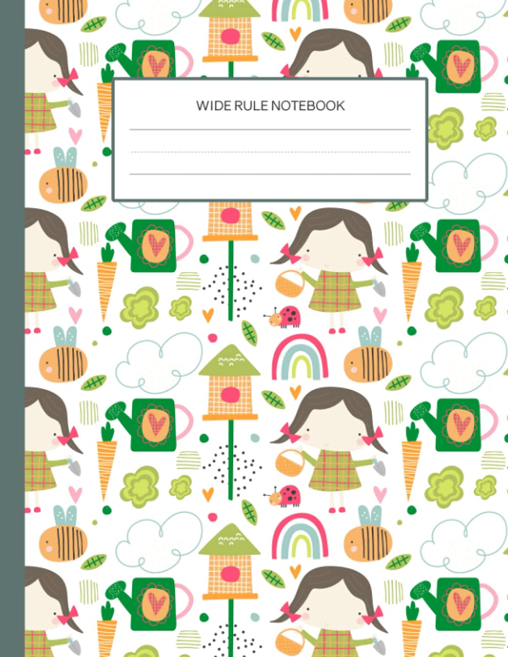 Wide Rule Notebook: Happy Vegetable Gardening / 8.5" x 11" / 120 Lined Pages / Softcover | Children's Composition Notebook for Class Subjects, Home School Students, and Creative Writing