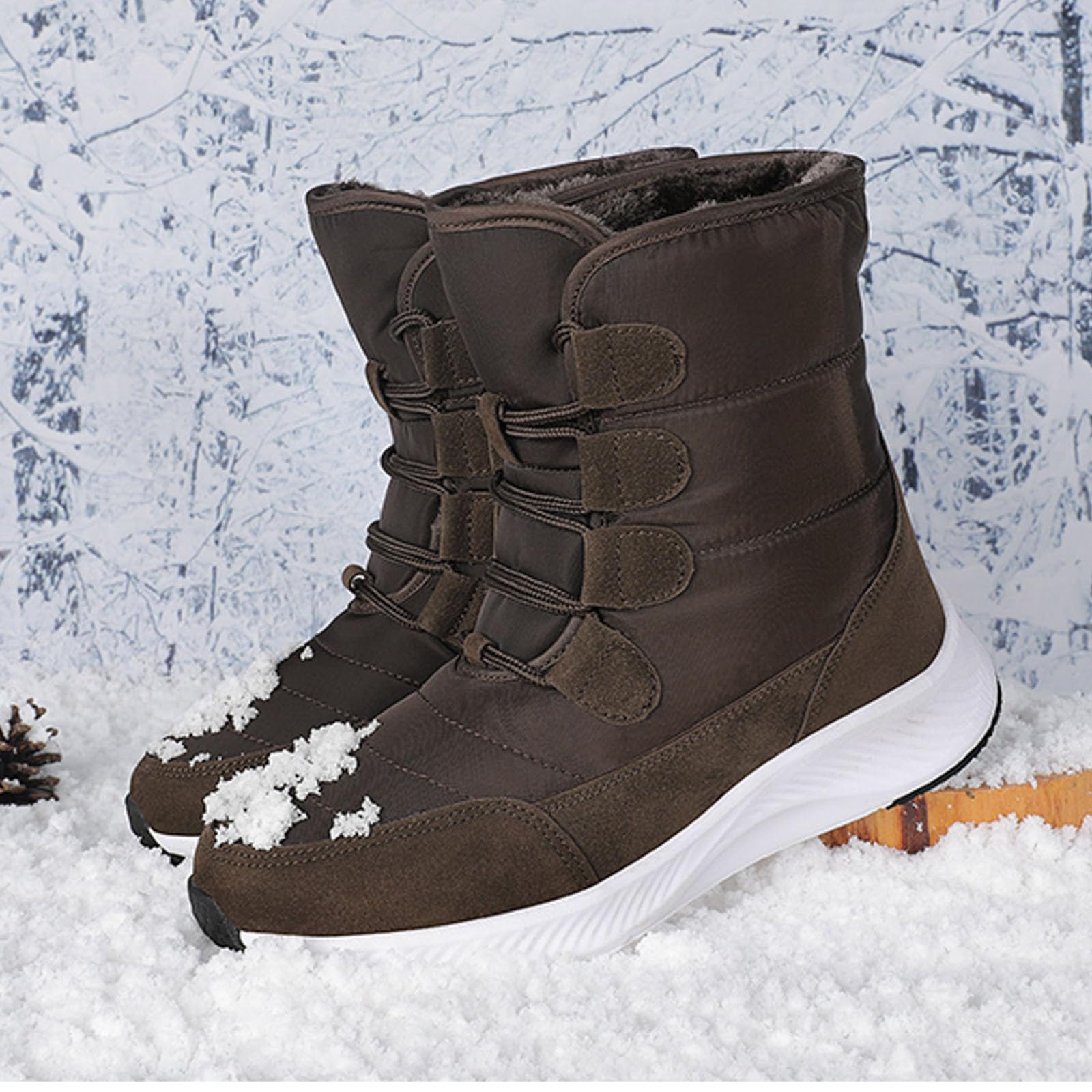 Stivali da Neve Donna Casual con Lacci Imbottiti Termici
