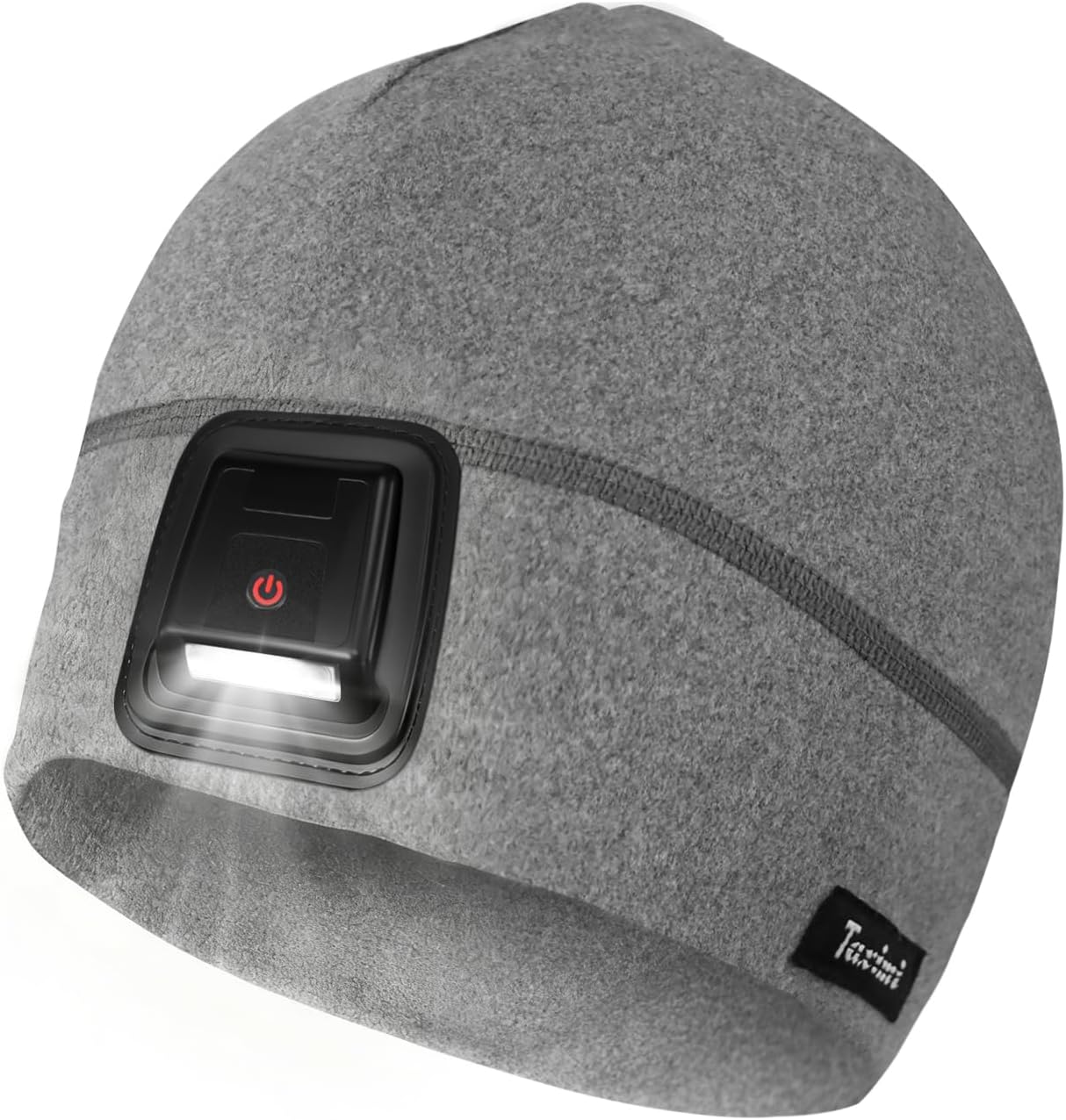 Taximi Led Beanie with Light, USB Rechargeable Headlamp Beanie, Fleece Flashlight Hat for Running, Gift for Men Dad Husband