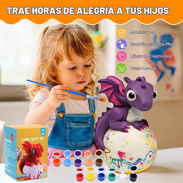 Foto 2 de 7 de BelleStyle Dinosaurio Kit de Pintura de Lámpara
