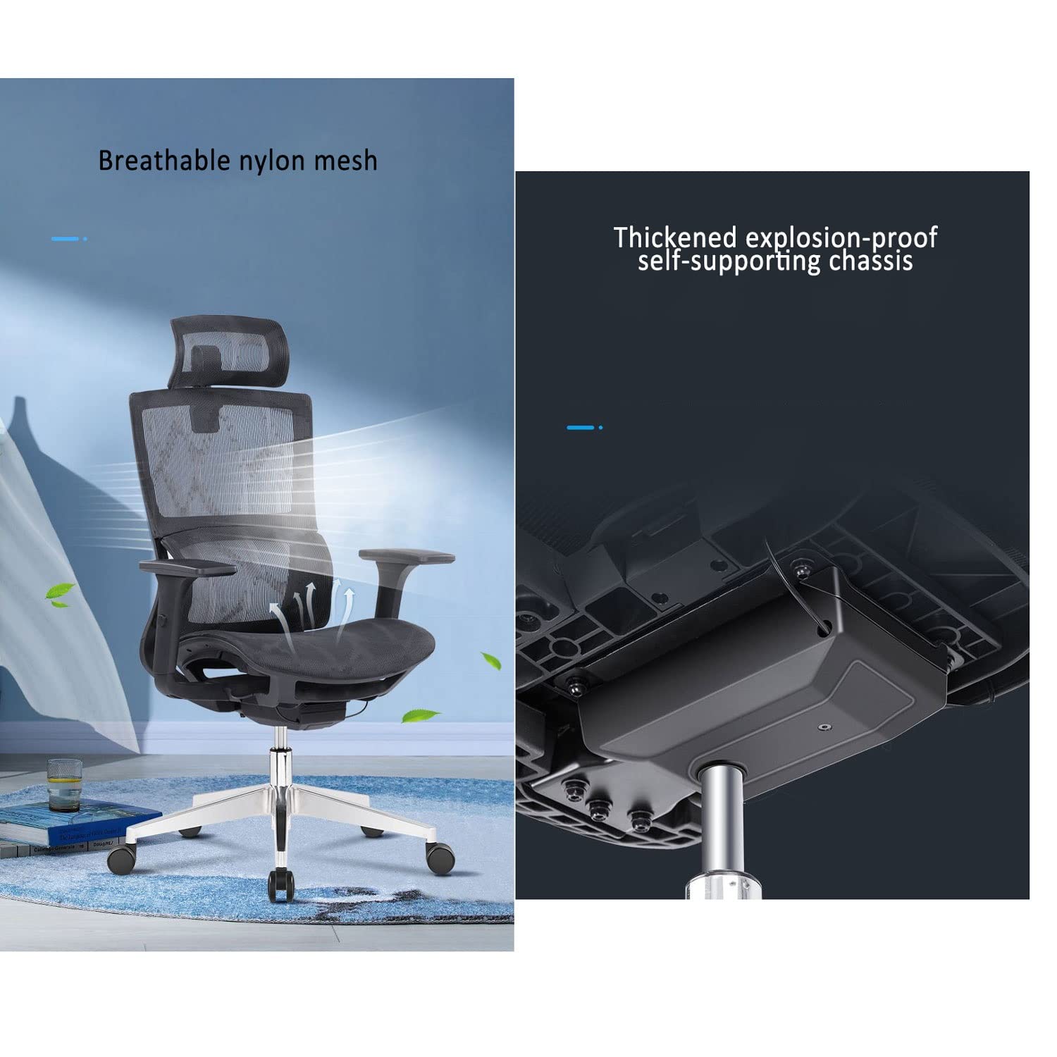 Amazon.co.jp: オフィスチェア、3Dアームレストとリフトヘッドレスト