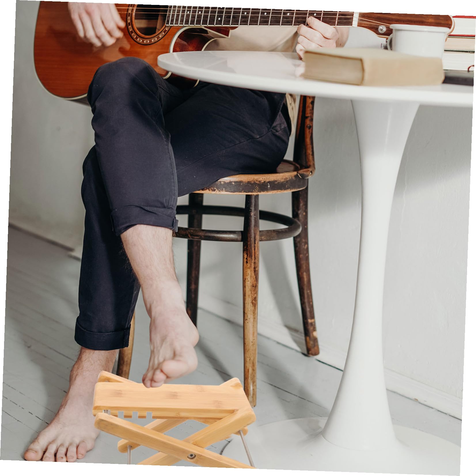 Gitarrenfußhocker Aus Massivholz Verstellbarer Gitarrenfußhocker Robustes Gitarrenpedal Stabiler Fußhocker Für Gitarre Leicht Und Tragbar Für Musikerzubehör