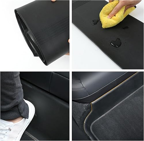 Miniatura 6 de FREEMOTOR802 Compatible con 2017-2023 Tesla Model 3 Funda de asiento anti patadas, forro negro para alfombras de coche de 2ª fila, almohadilla