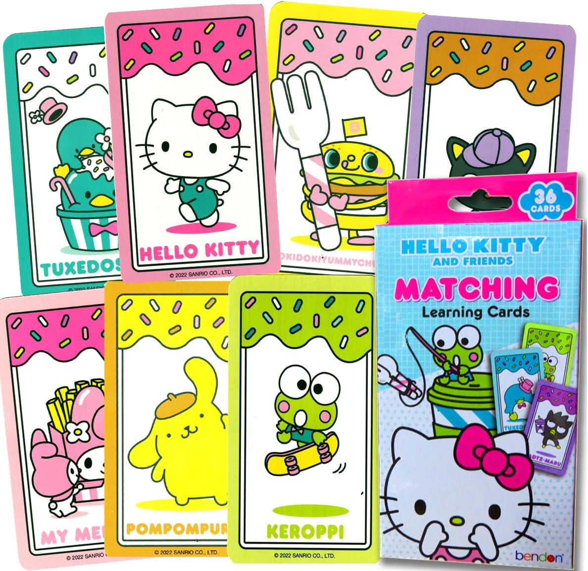 Hello Kitty Matching Learning Cards, Match Game, 36 Cards