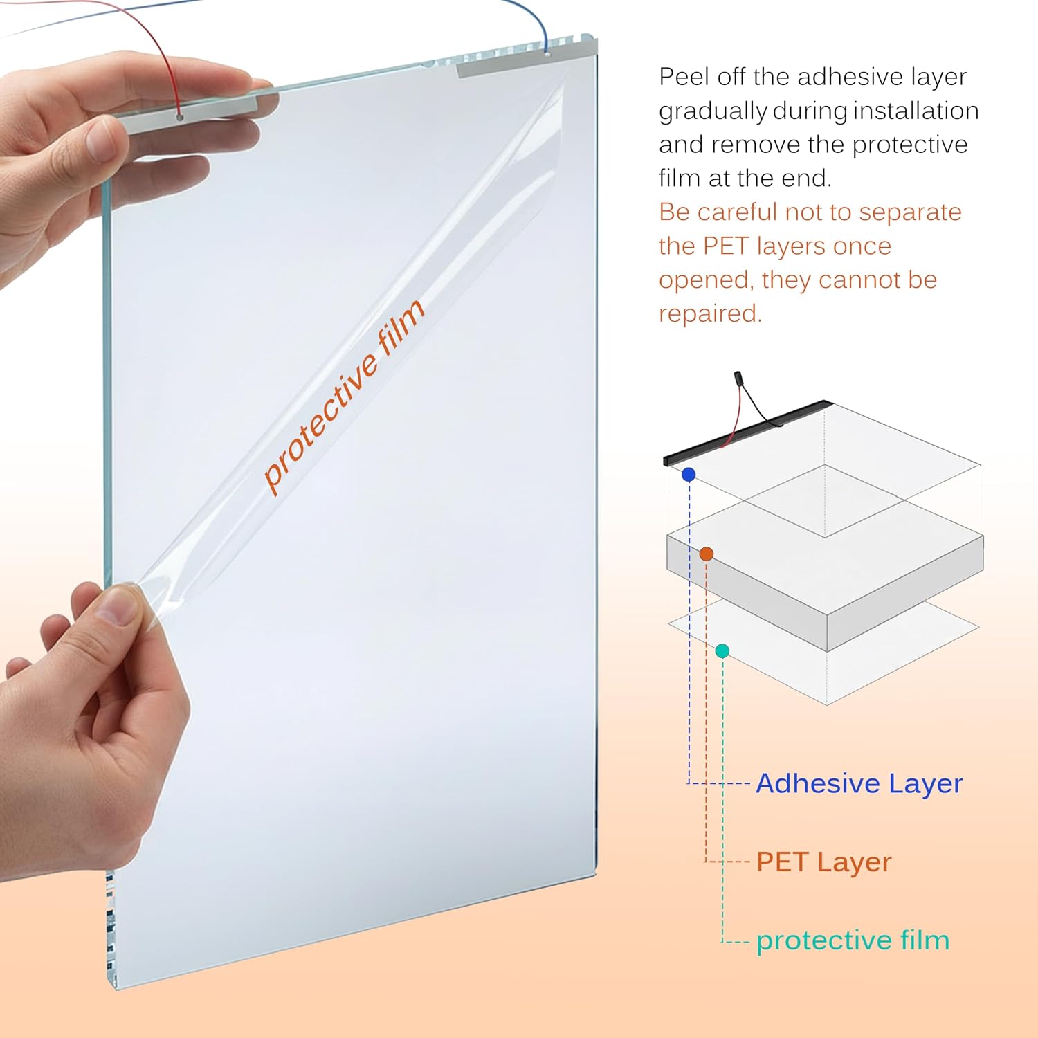PDLC Smart Film Switchable Adhesive Window Privacy Film, Clear to Opaque Smart Tint, Smart Film for Windows Home Office Meeting Room（with Remote）