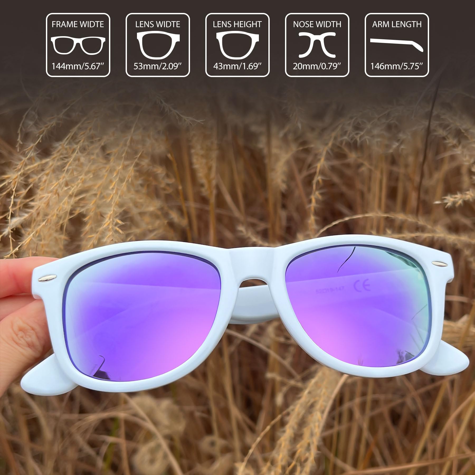 Joopin Occhiali da Sole Uomo Donna Polarizzati Classici Quadrati UV400 Protezione per Guida Pesca Guidare Golf Retrò Anni 80 Design Sunglasses