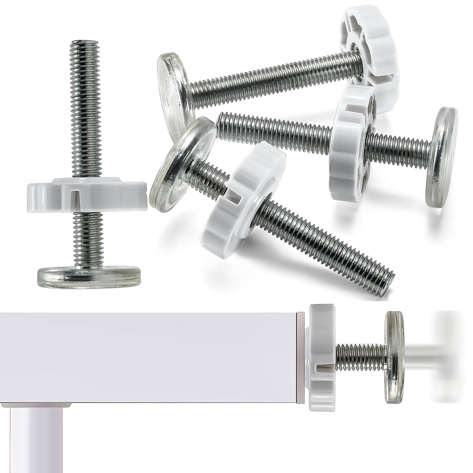 M10 Spindle Rods for Pressure Mounted Gates Replacement Set, Spindle Screw Bolts for Baby and Pet Safety Gates -Pressure Gates Threaded Spindle Rods, Baby Gates Accessory Screw Bolts Kit (10mm 4 Pack)