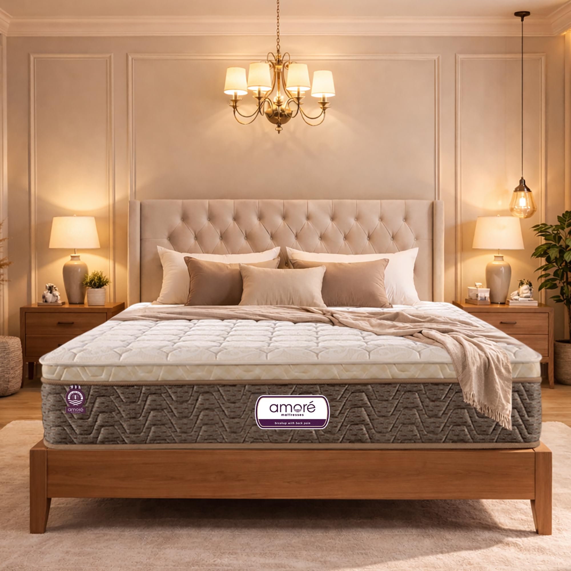 AMORE Medico 6-Inches Plush Quilted Eurotop Bonnell Spring Mattress|78x72x6 King Size|Soft | 7-Zone Motion Isolation | CertiPUR-US Certified HR Foam | CertiGuard Technology-image-35