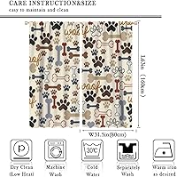 Vista 38 de Cortinas opacas con estampado de patas de perro, estampado de patas de perro y huesos, tratamiento de ventana, cortinas con aislamiento térmico