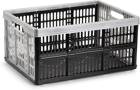 Plastic Forte - Caja Plegable Plata 32 Litros, 35 x 48 x 4 cm