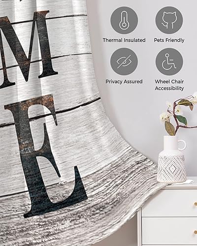 Miniatura 3 de BEMIGO Cortinas de puerta 100% opacas, molino de viento rústico, insonorizadas, aislamiento térmico, cortinas y cortinas para puerta temporal,