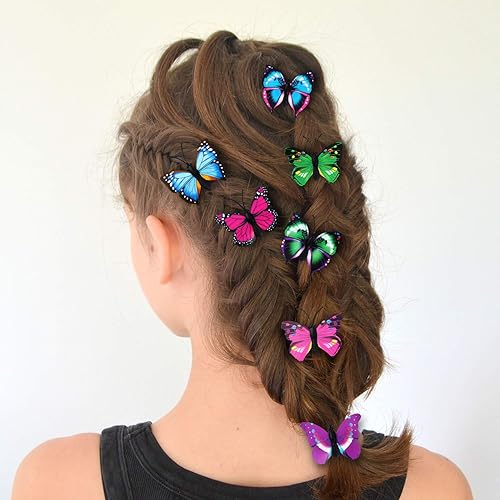 Miniatura 2 de 36 pinzas de mariposas para el cabello para mujeres, coloridos clips de mariposas 3D Día de San Valentín recuerdos de fiesta