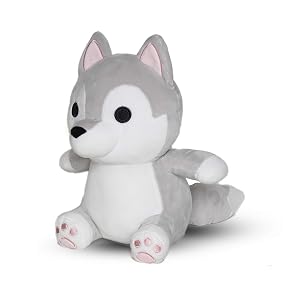 Avocatt Gray Wolf Plush Toy - 10 Inches Plushie Stuffed Animal - Hug and Cuddle with Squishy Soft