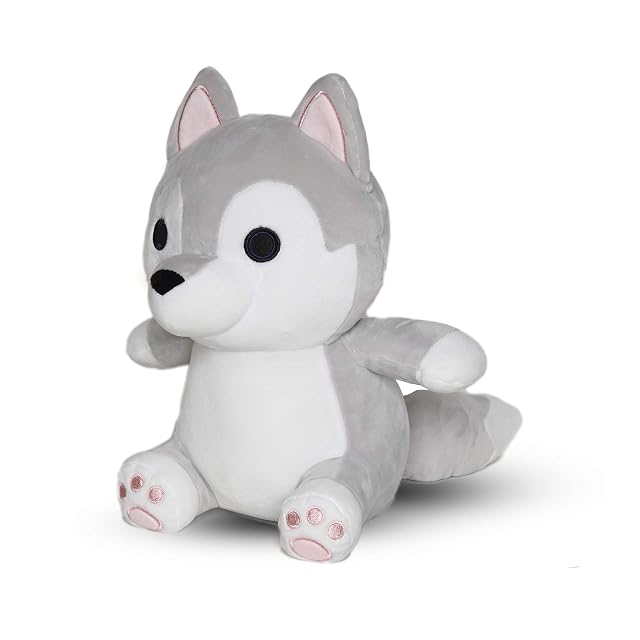 Avocatt Gray Wolf Plush Toy - 10 Inches Plushie Stuffed Animal - Hug and Cuddle with Squishy Soft