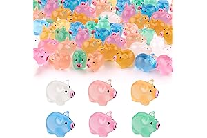 30-Piece Luminous Mini Resin Pig Glow-in-the-Dark Figurines