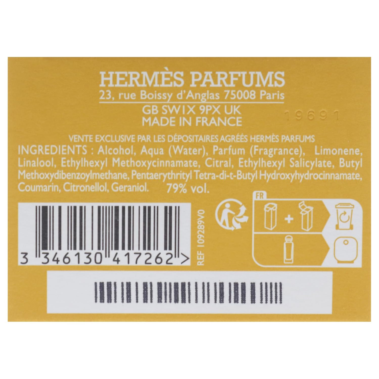 Un Jardin A Cythere by Hermes for Unisex - 3.3 oz EDT Spray (Refillable)