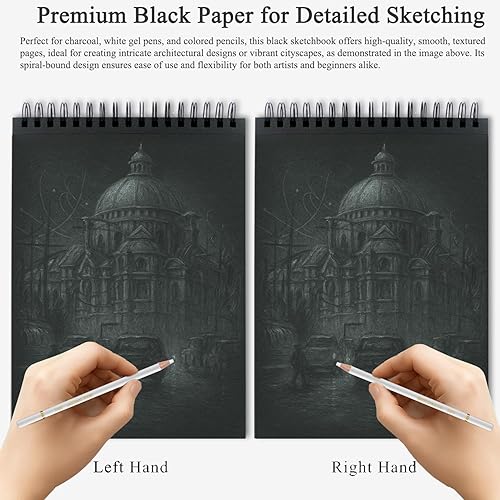 Miniatura 182 de Cuaderno de bocetos de 9 x 12 pulgadas, bloc de bocetos con espiral superior, paquete de 1 bloc de 100 hojas (68 libras/3.53 oz/m² - 100 g/m2)